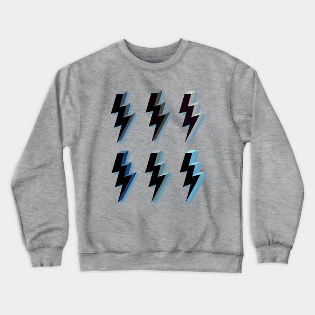 Varied Blues Lightning Bolt Collection Crewneck Sweatshirt by OneThreeSix